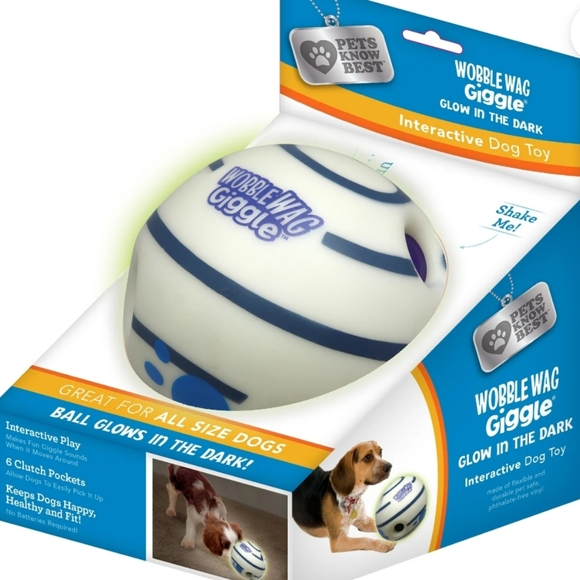 All Star Innovations Wobble Wag Giggle Glow in the Dark Interactive Dog Toy - Picture 2 of 7